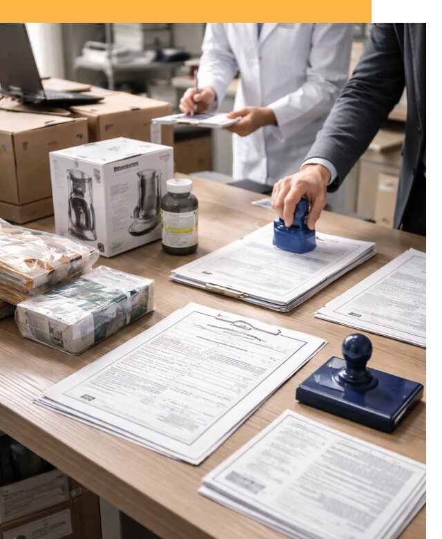 Сертификация импортных товаров от 12427 с таможенным сопровождением